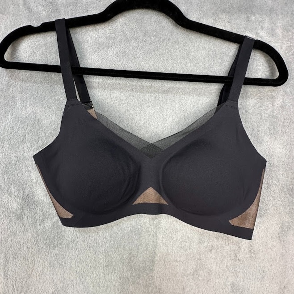 Honeylove Crossover Bra Womens Small Black Wireless Padded Adjustable Straps